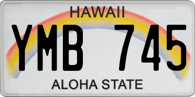 HI license plate YMB745