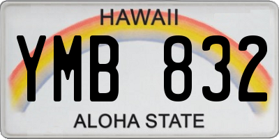 HI license plate YMB832