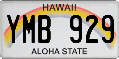 HI license plate YMB929
