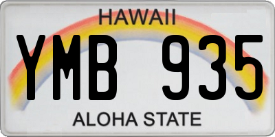 HI license plate YMB935
