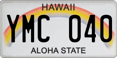 HI license plate YMC040