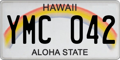 HI license plate YMC042