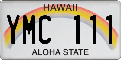 HI license plate YMC111