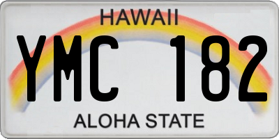 HI license plate YMC182