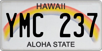HI license plate YMC237