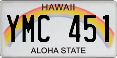 HI license plate YMC451