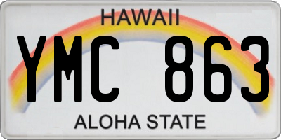 HI license plate YMC863