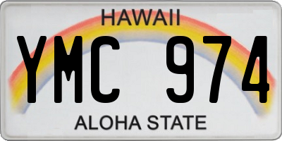 HI license plate YMC974