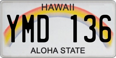 HI license plate YMD136