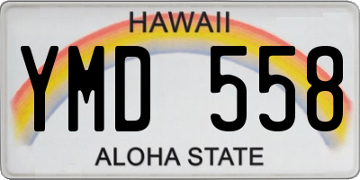 HI license plate YMD558