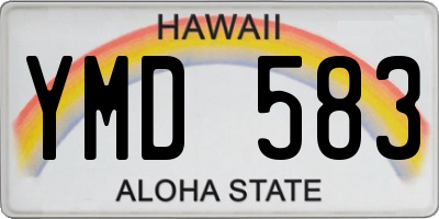 HI license plate YMD583
