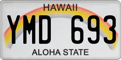 HI license plate YMD693