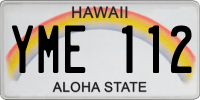HI license plate YME112