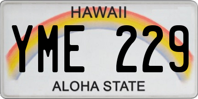 HI license plate YME229