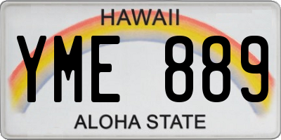 HI license plate YME889