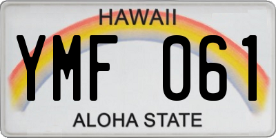 HI license plate YMF061