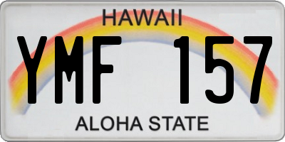HI license plate YMF157