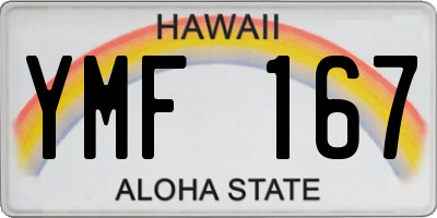 HI license plate YMF167