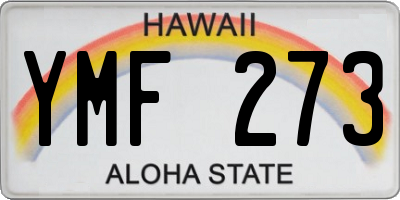 HI license plate YMF273