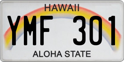 HI license plate YMF301