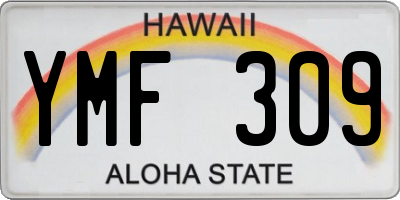 HI license plate YMF309