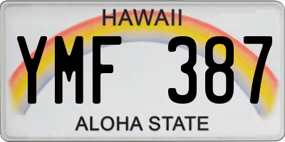 HI license plate YMF387