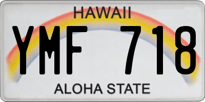 HI license plate YMF718
