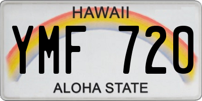 HI license plate YMF720
