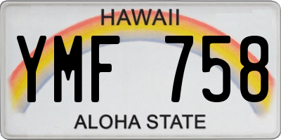 HI license plate YMF758