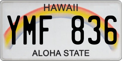 HI license plate YMF836