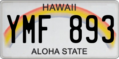 HI license plate YMF893