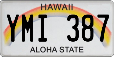 HI license plate YMI387