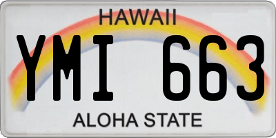 HI license plate YMI663