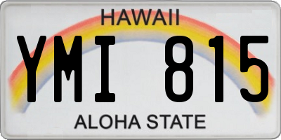 HI license plate YMI815
