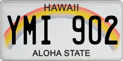 HI license plate YMI902