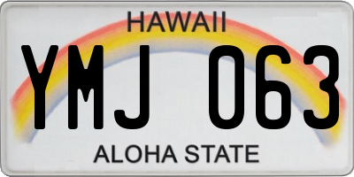 HI license plate YMJ063