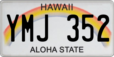 HI license plate YMJ352