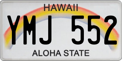 HI license plate YMJ552