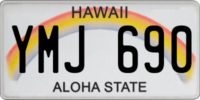 HI license plate YMJ690