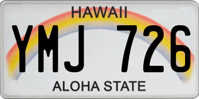 HI license plate YMJ726