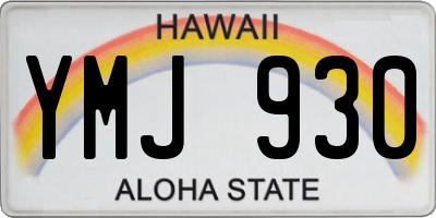 HI license plate YMJ930