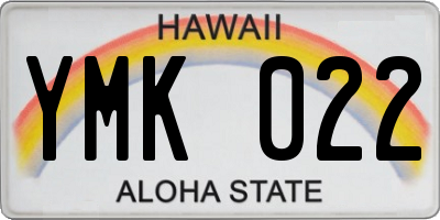 HI license plate YMK022
