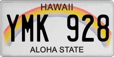 HI license plate YMK928