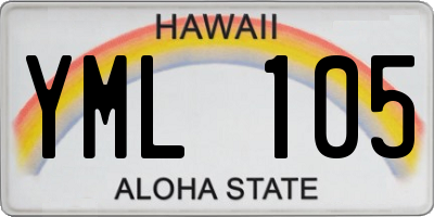 HI license plate YML105