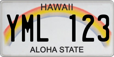 HI license plate YML123