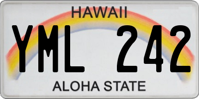 HI license plate YML242