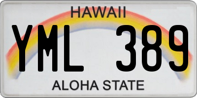HI license plate YML389