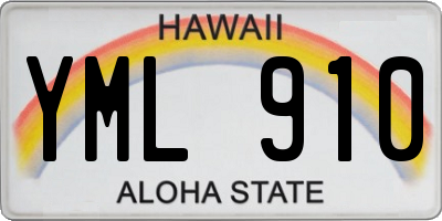 HI license plate YML910