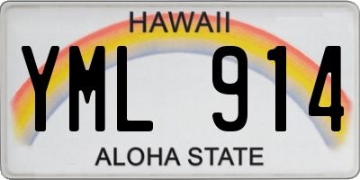 HI license plate YML914