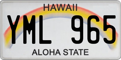 HI license plate YML965